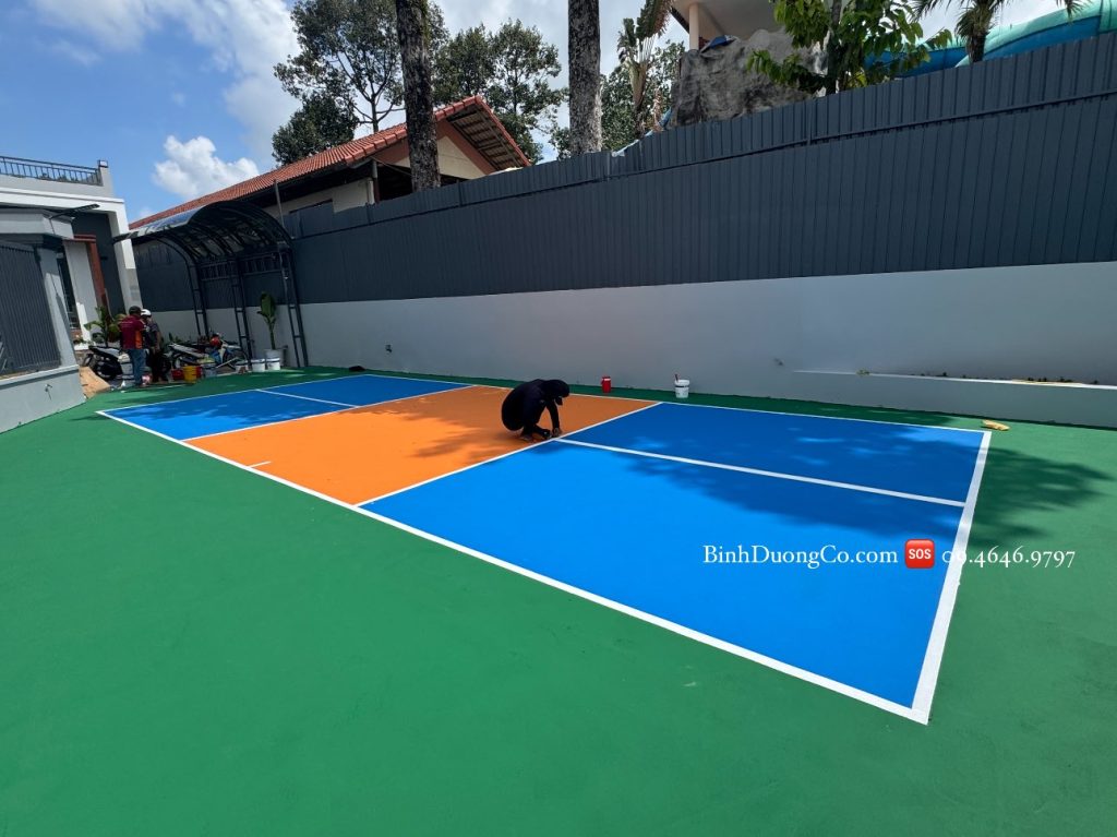Thi Công Sơn Sân Pickleball Bình Dương